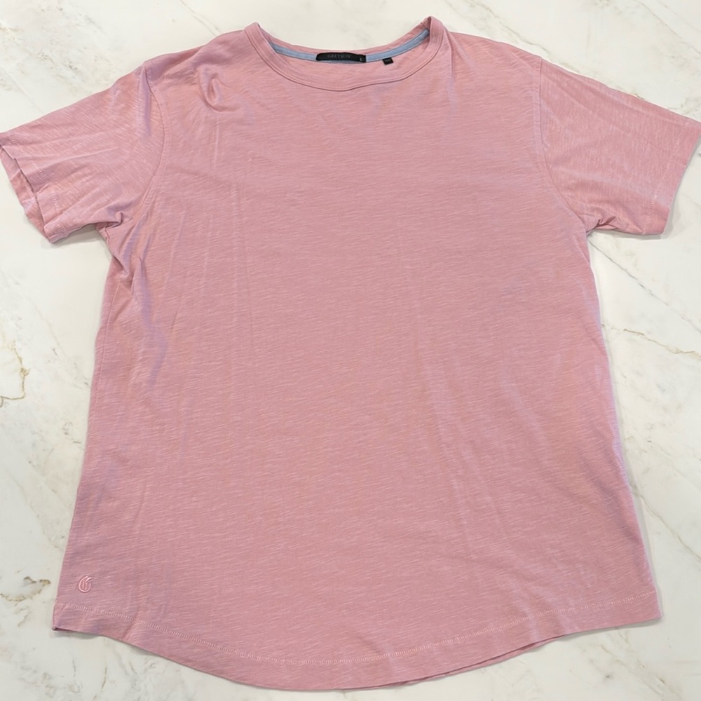 Greyson Men’s Size L Crew Neck Pink Pima Cotton T-shirt